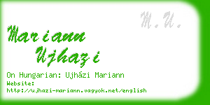 mariann ujhazi business card
